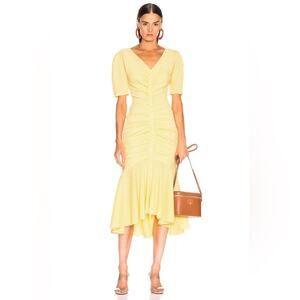 Staud Panier Dress Yellow Gingham